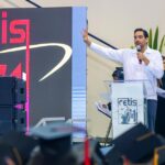 Atestiguaron el Alcalde Carlos Peña Ortiz y el Director Nacional de la DGETI Rolando de Jesús López, nueva generación del CETIS 71