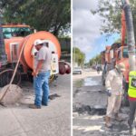 Trabaja COMAPA en limpieza de pozos y sondeo de drenaje en la colonia Pedro J. Méndez