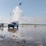Guardia Estatal supervisa desbordamiento de Laguna del Champayán