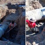 Trabaja COMAPA Reynosa en la reparación del emisor sanitario en la colonia Manuel Tárrega