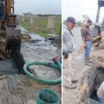 Atiende COMAPA fuga de agua residual en la Carretera Reynosa–Río Bravo