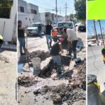 Atiende COMAPA fugas de agua potable en diferentes sectores de la ciudad
