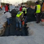 Reparó COMAPA tubería del emisor en la carretera Reynosa–Río Bravo