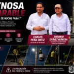 Carlos Peña Ortiz y Antonio Chávez Herrera supervisan acciones nocturnas de Servicios Públicos en Reynosa