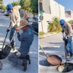 Atiende COMAPA limpieza de pozos de visita en Las Ceibas
