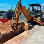 Continúa sustitución de tubería de agua potable en carretera Reynosa-Monterrey