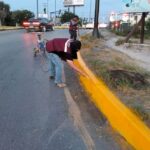 Aplicó Servicios Públicos pintura preventiva a muros y cordones de Puentes Gemelos
