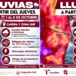 Protección Civil Tamaulipas mantiene vigilancia ante periodo de lluvias y el ingreso del primer frente frío de la temporada