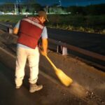 Realizó Gobierno de Reynosa limpieza integral en puente elevado de Libramiento frente a Jarachina