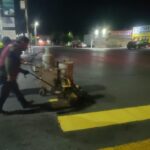 Continuó Servicios Públicos de Reynosa pintura de cruce peatonal en bulevar Del Maestro