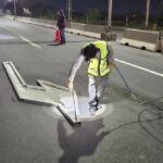Pintó Servicios Públicos de Reynosa flechas viales en libramiento Monterrey-Matamoros